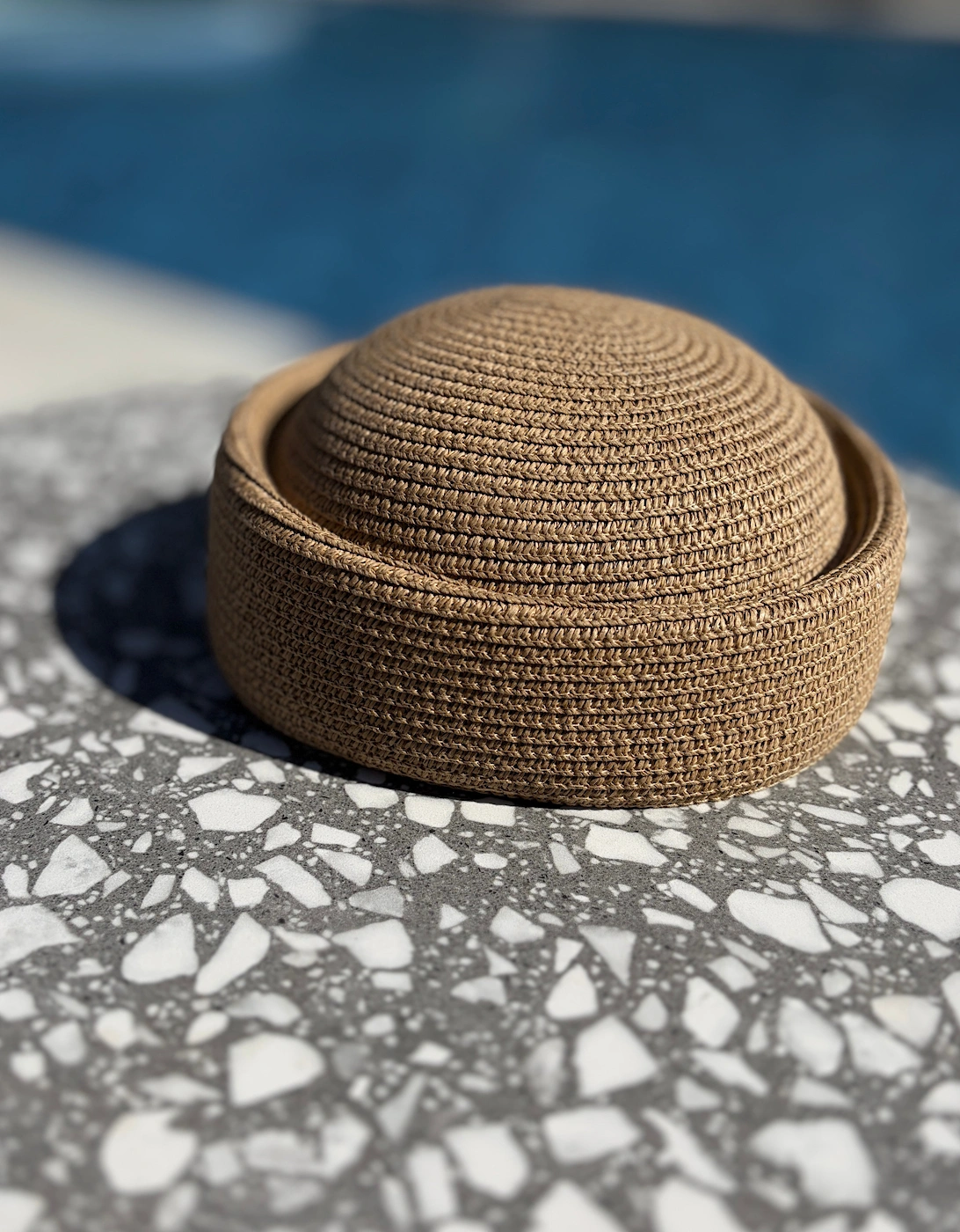 Natural Straw Pillbox Hat