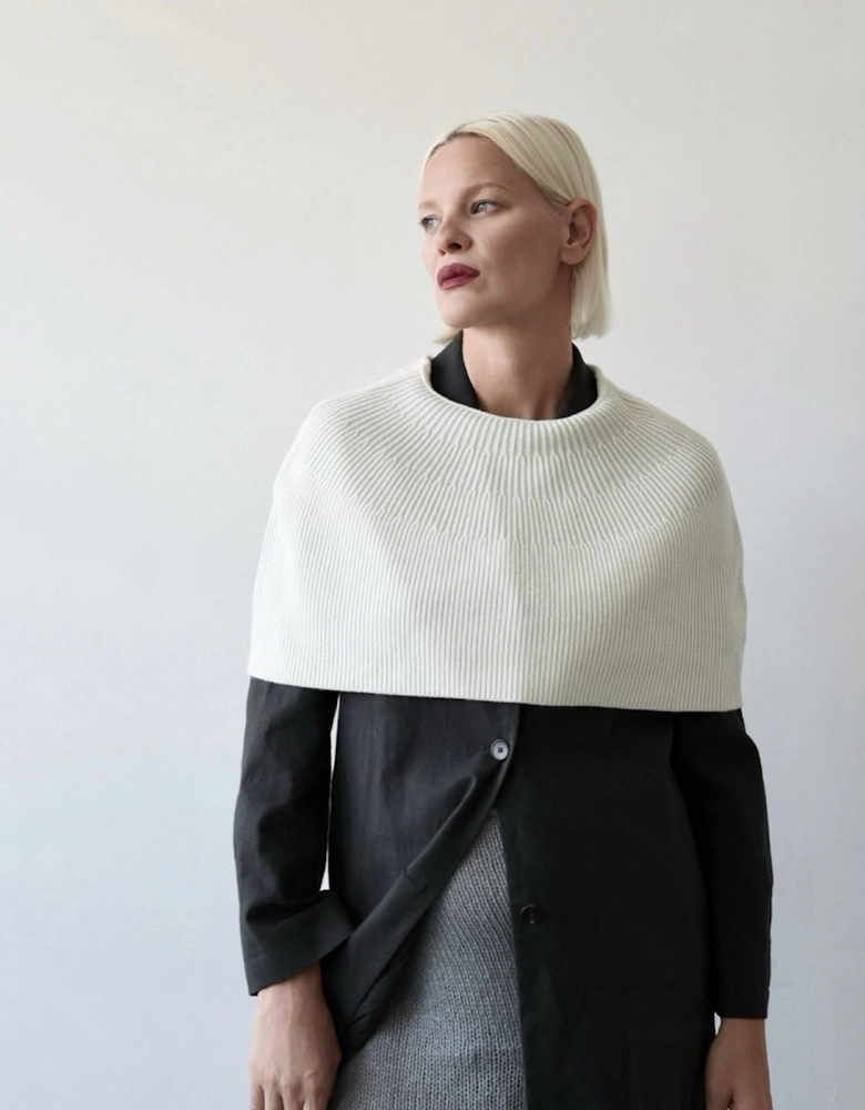 Cream Mohair Wool Knitted Cape