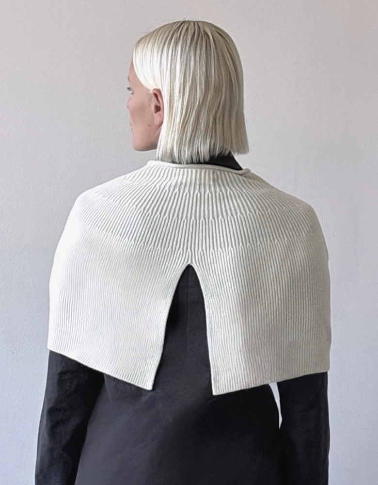 Cream Mohair Wool Knitted Cape