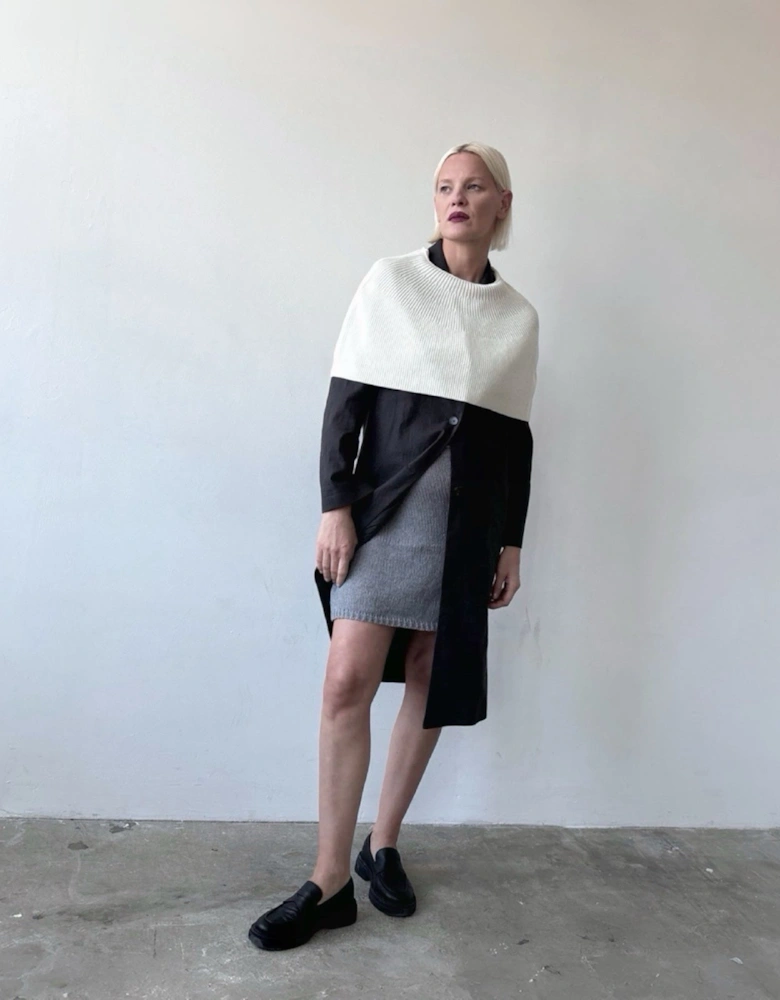 Cream Mohair Wool Knitted Cape
