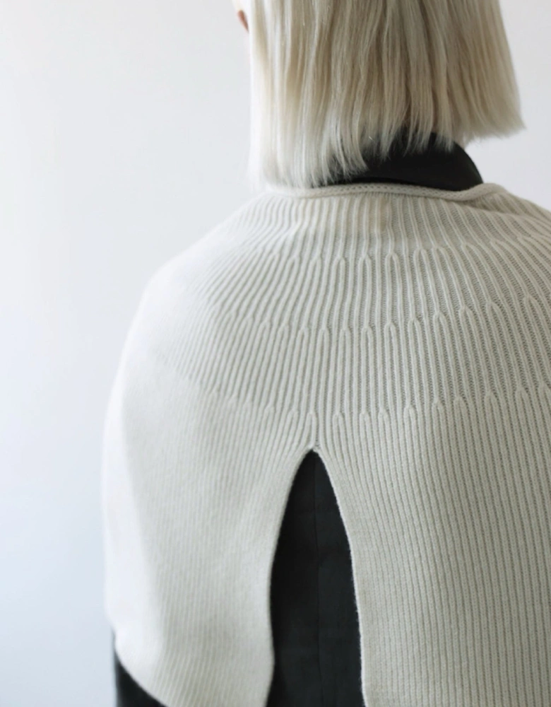 Cream Mohair Wool Knitted Cape