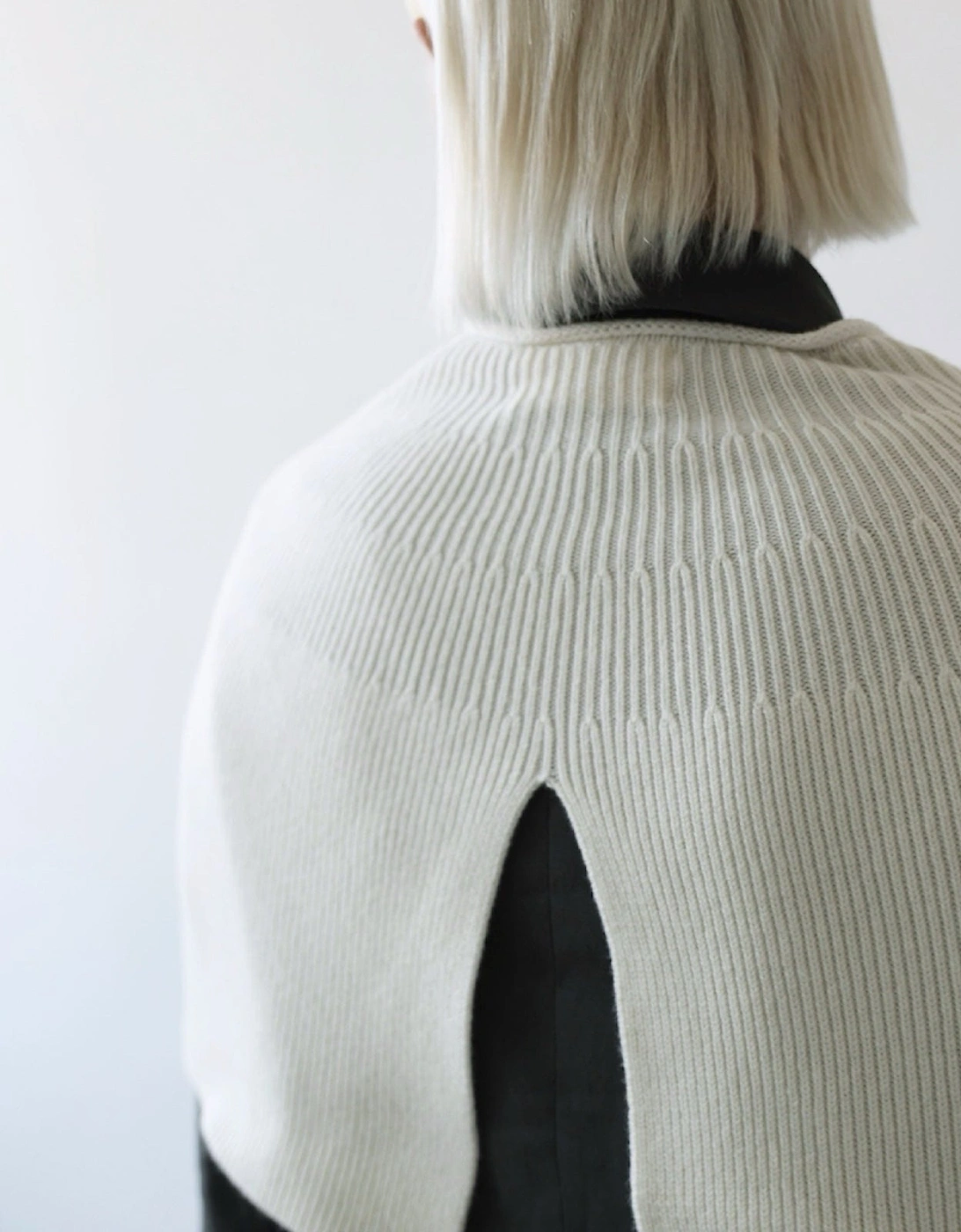 Cream Mohair Wool Knitted Cape