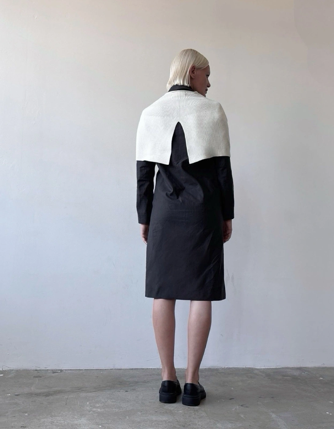 Cream Mohair Wool Knitted Cape