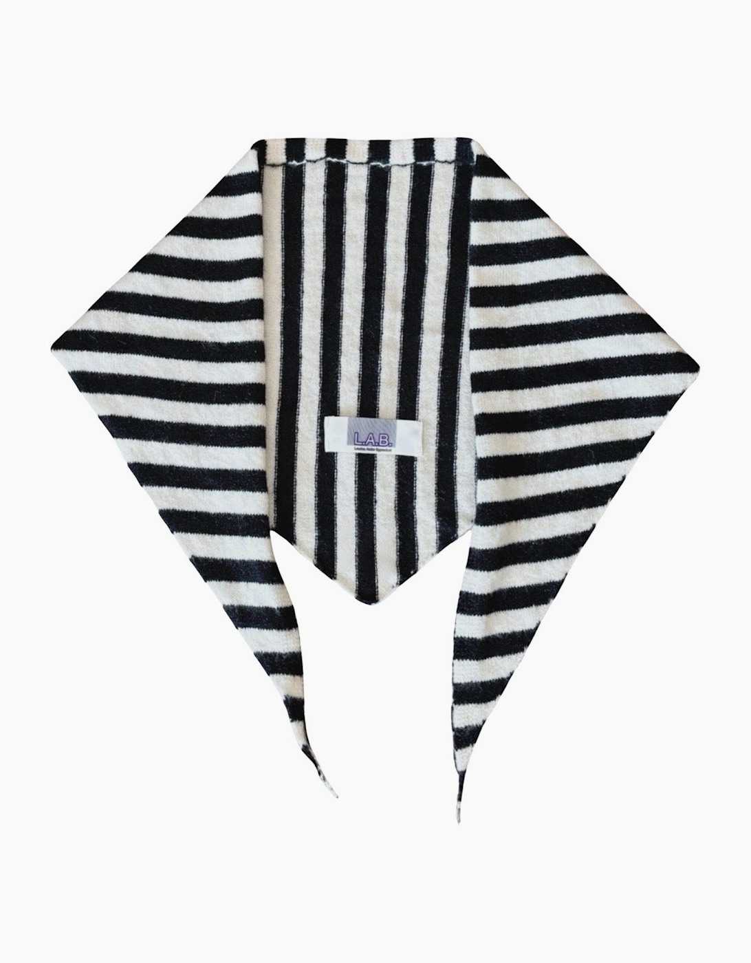 Striped Wool Small Triangle Knitted Scarf
