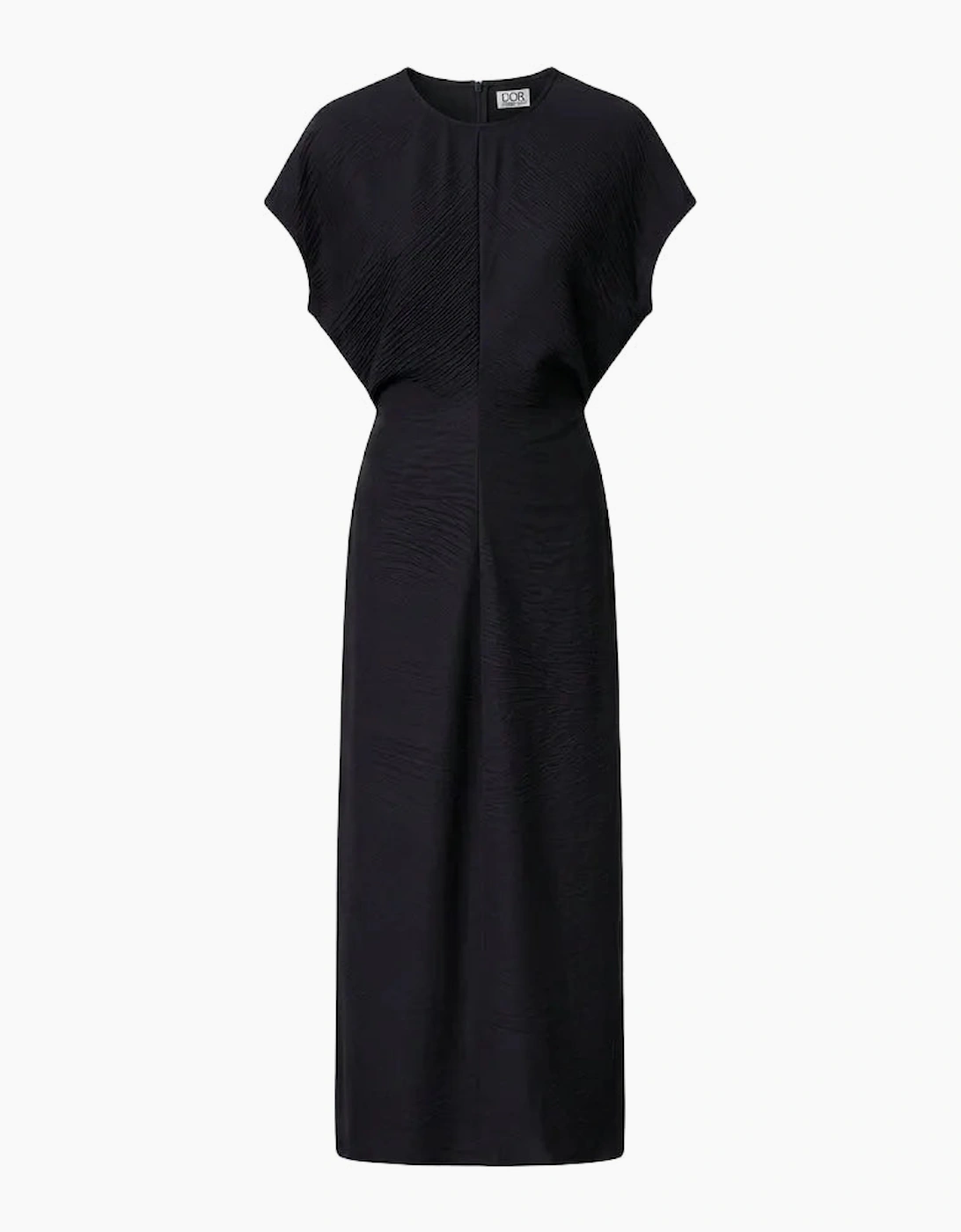 Black Crinkled A Line Dress