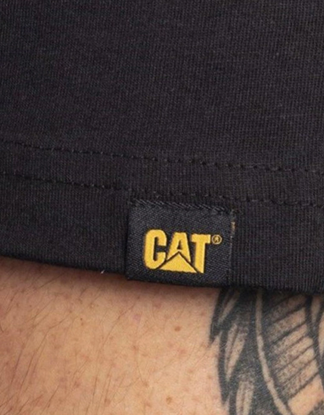 CAT TRADEMARK LOGO Mens Cotton T-Shirt Black