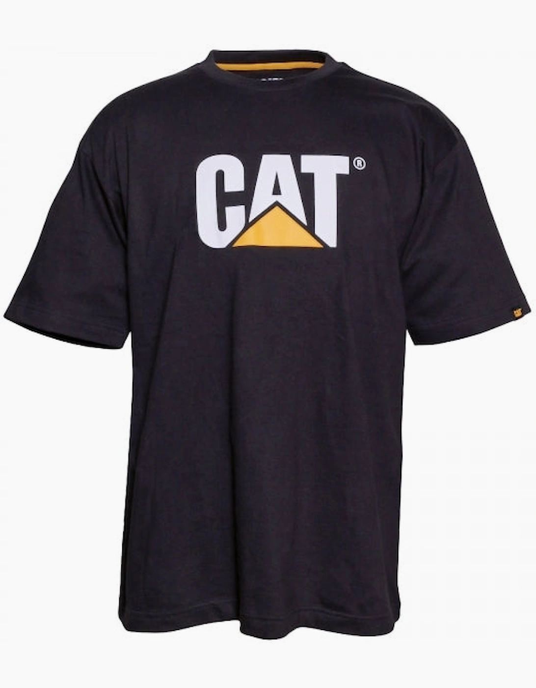 CAT TRADEMARK LOGO Mens Cotton T-Shirt Black