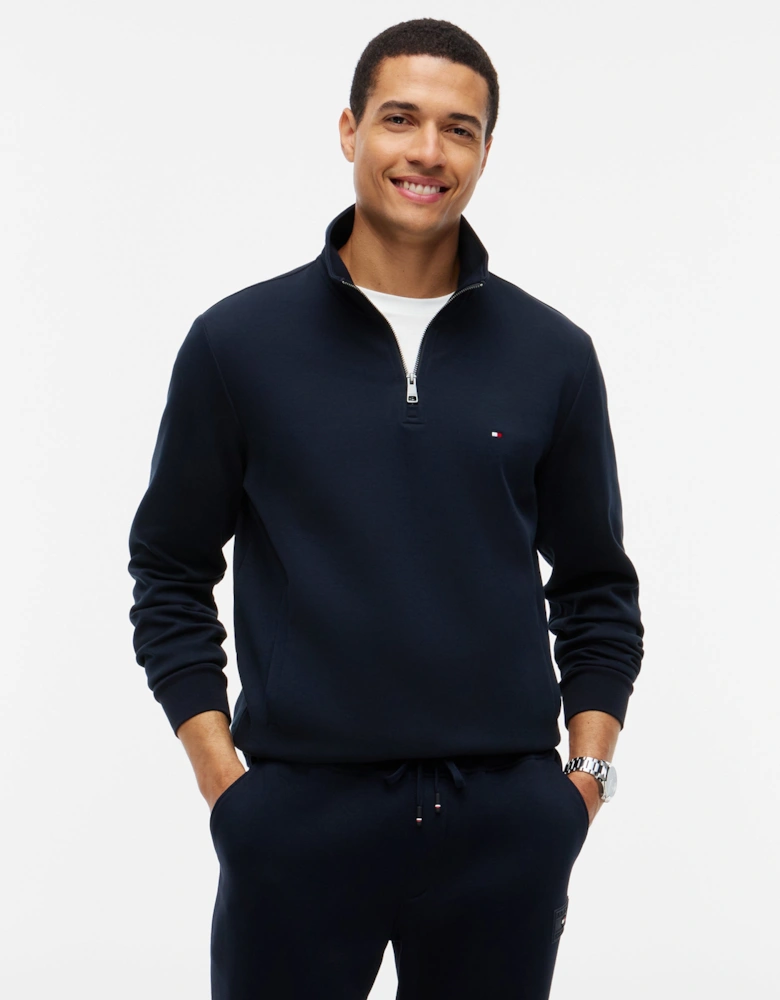 Tommy Hilfiger Essential Intechno Mens Half Zip Sweatshirt - Desert Sky