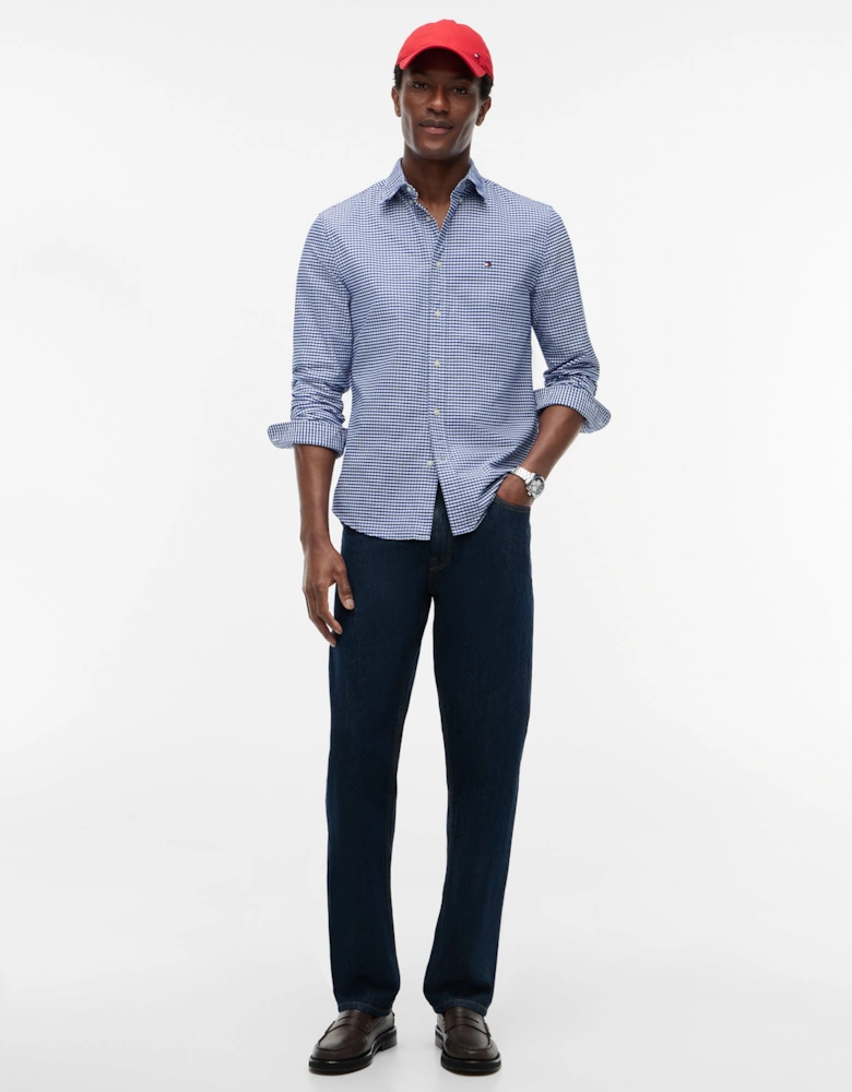 Tommy Hilfiger Heritage Oxford Gingham Mens Regular Fit Shirt - Royal Blue/Check