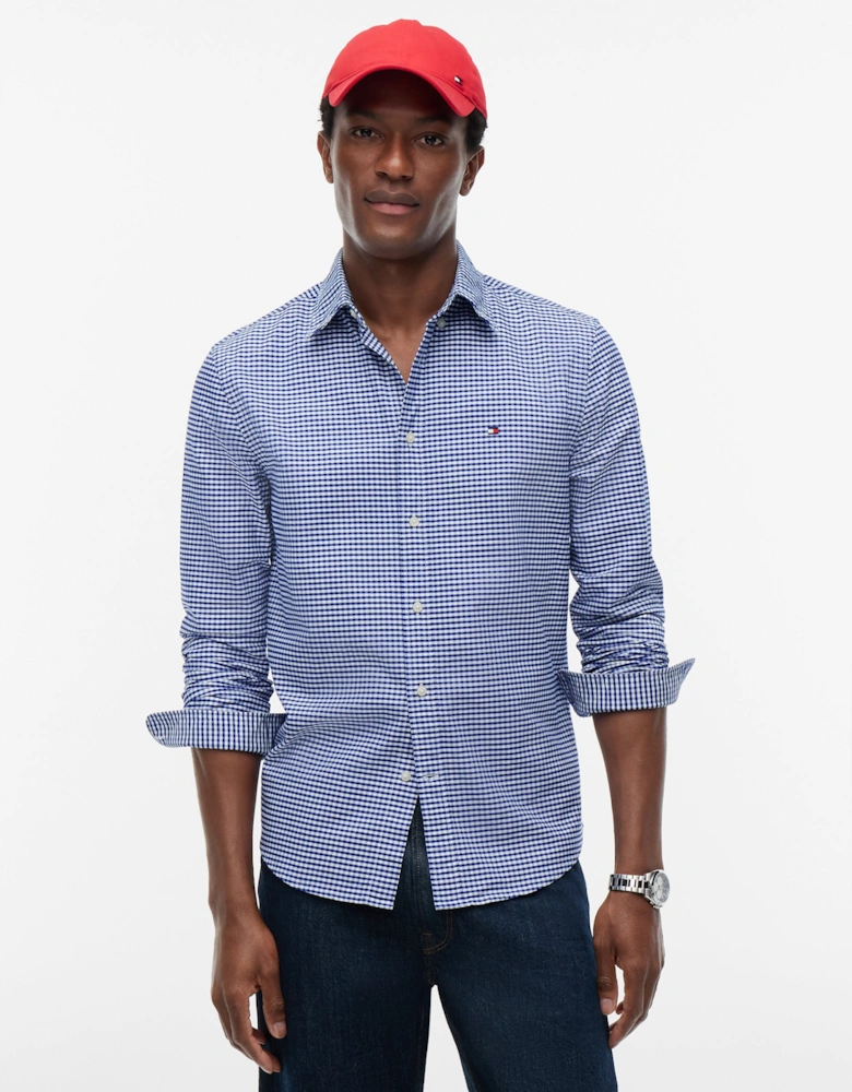 Tommy Hilfiger Heritage Oxford Gingham Mens Regular Fit Shirt - Royal Blue/Check