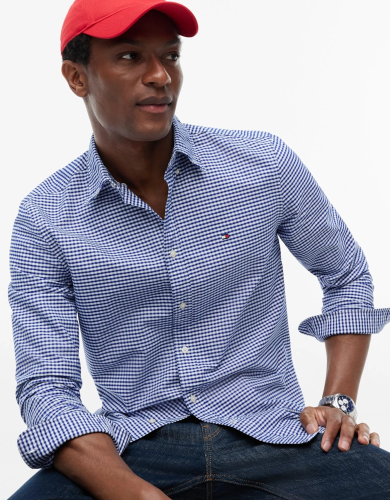 Tommy Hilfiger Heritage Oxford Gingham Mens Regular Fit Shirt - Royal Blue/Check