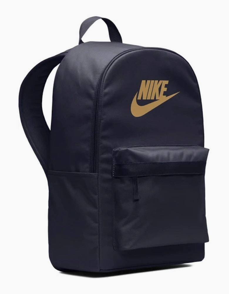 NIKE Unisex Heritage Backpack - 2.0 Bag Black with Gold Logo