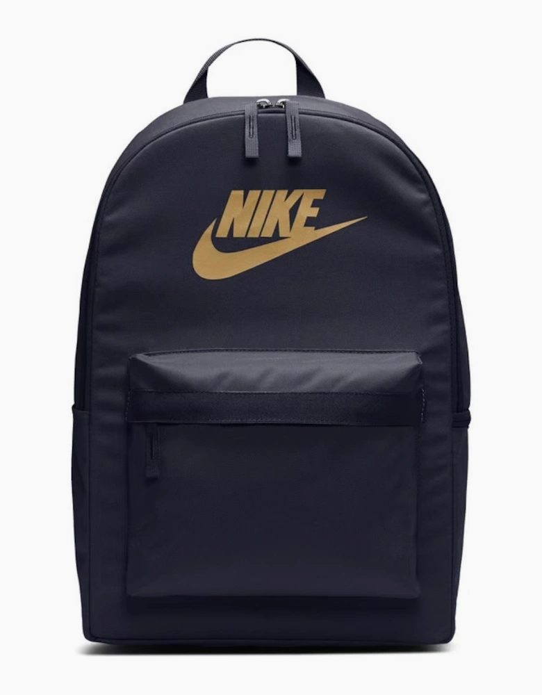 NIKE Unisex Heritage Backpack - 2.0 Bag Black with Gold Logo