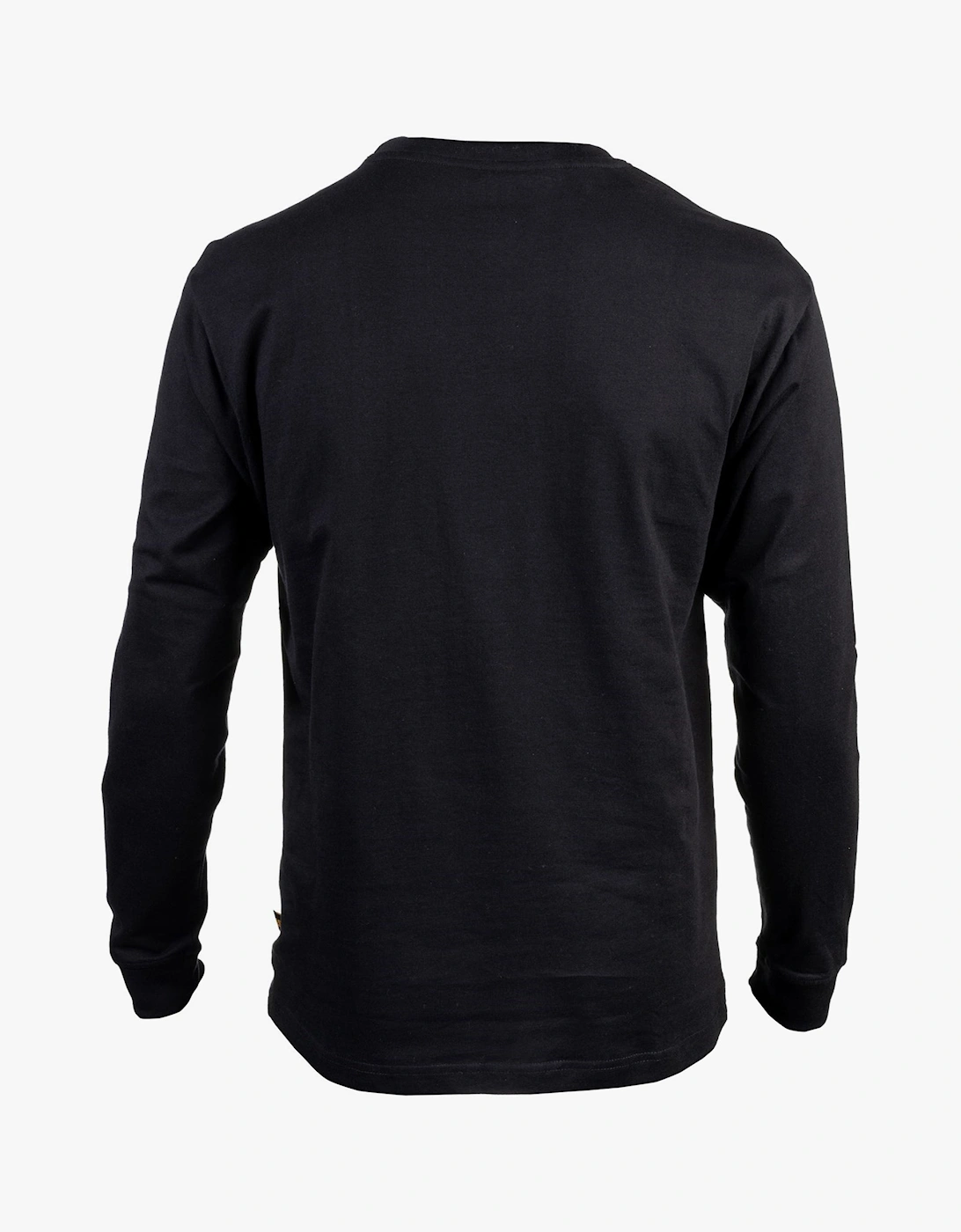 CAT TRADEMARK BANNER Mens Cotton Long Sleeve T-Shirt Black