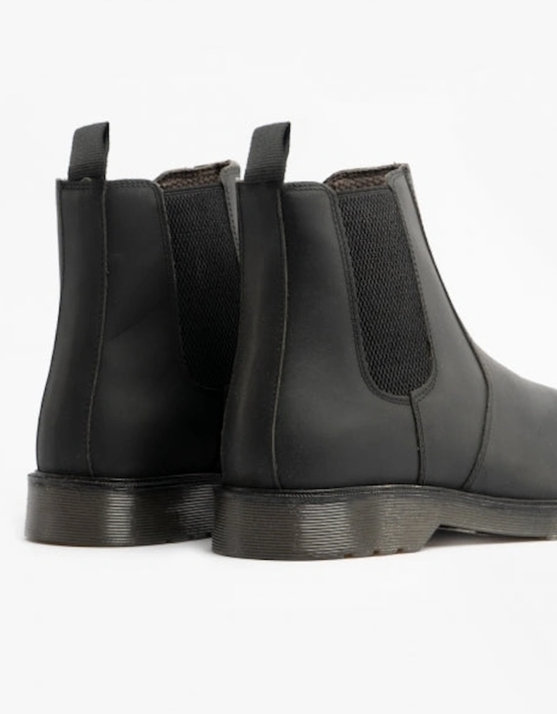 STB ELLIS Unisex Leather Air Cushioned Dealer Boots Waxy Black