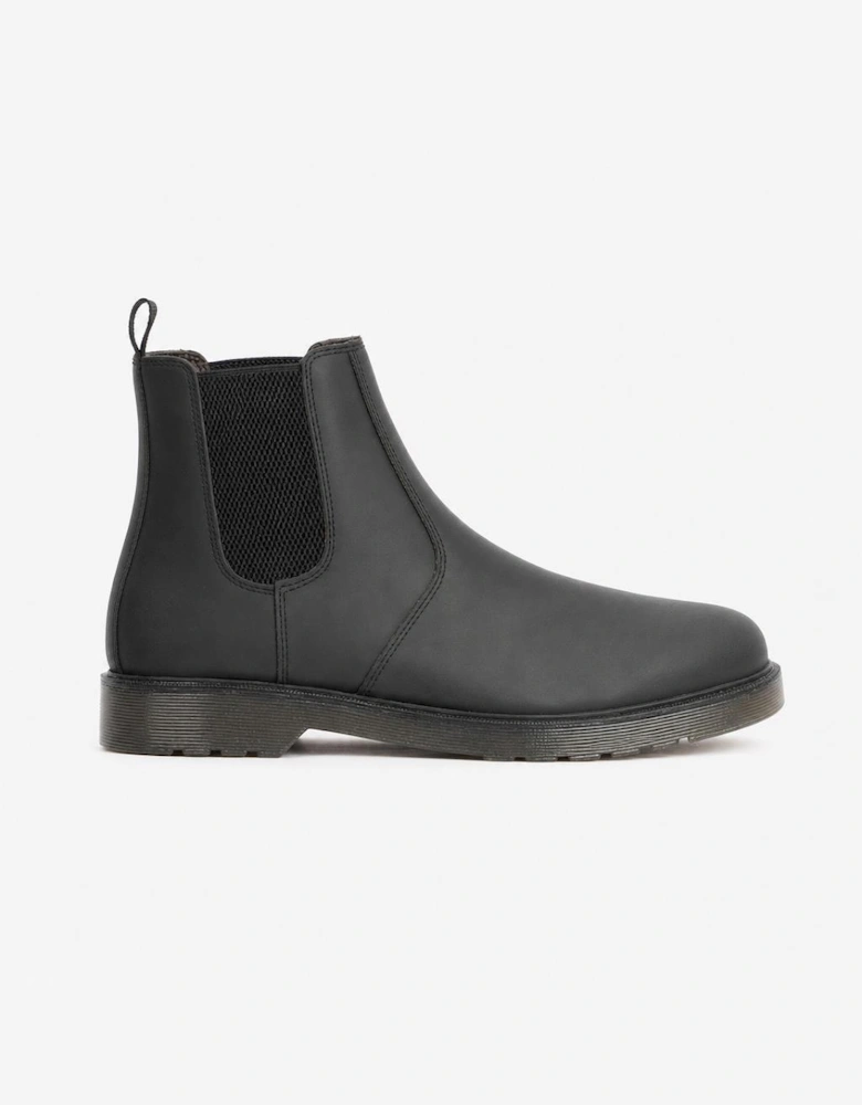 STB ELLIS Unisex Leather Air Cushioned Dealer Boots Waxy Black