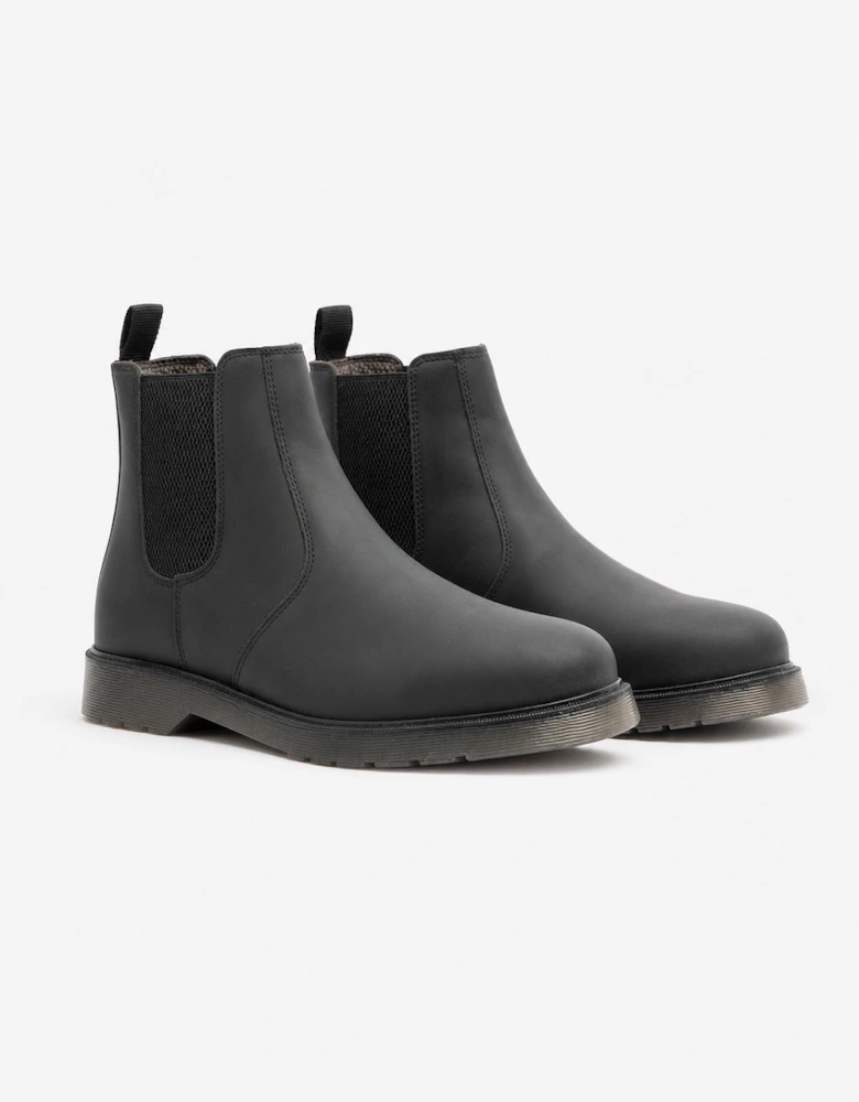 STB ELLIS Unisex Leather Air Cushioned Dealer Boots Waxy Black