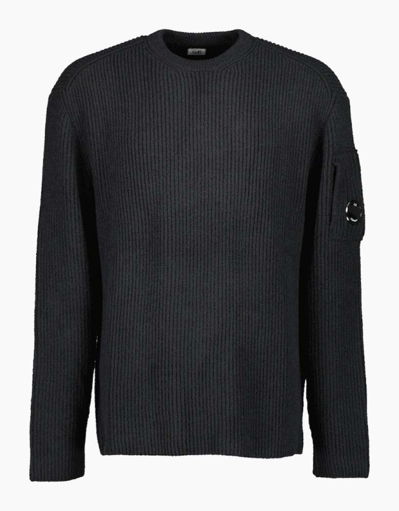 Fleece Knit Crewneck Lens Jumper