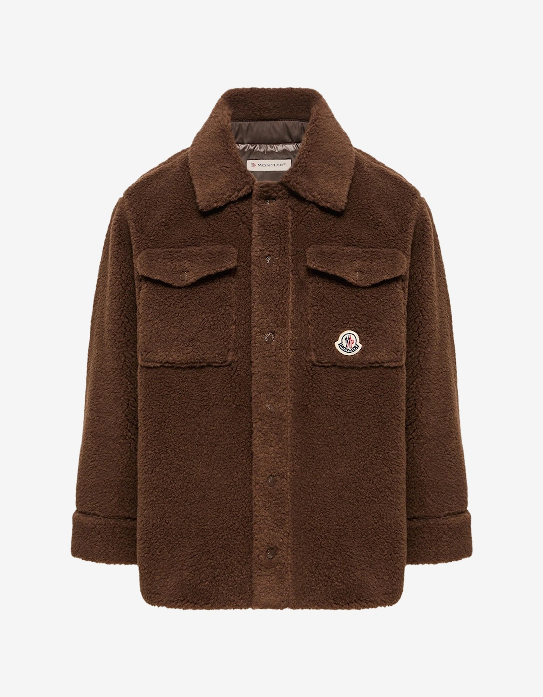 Moncler Enfant Boys Teddy Fleece Overshirt in Brown