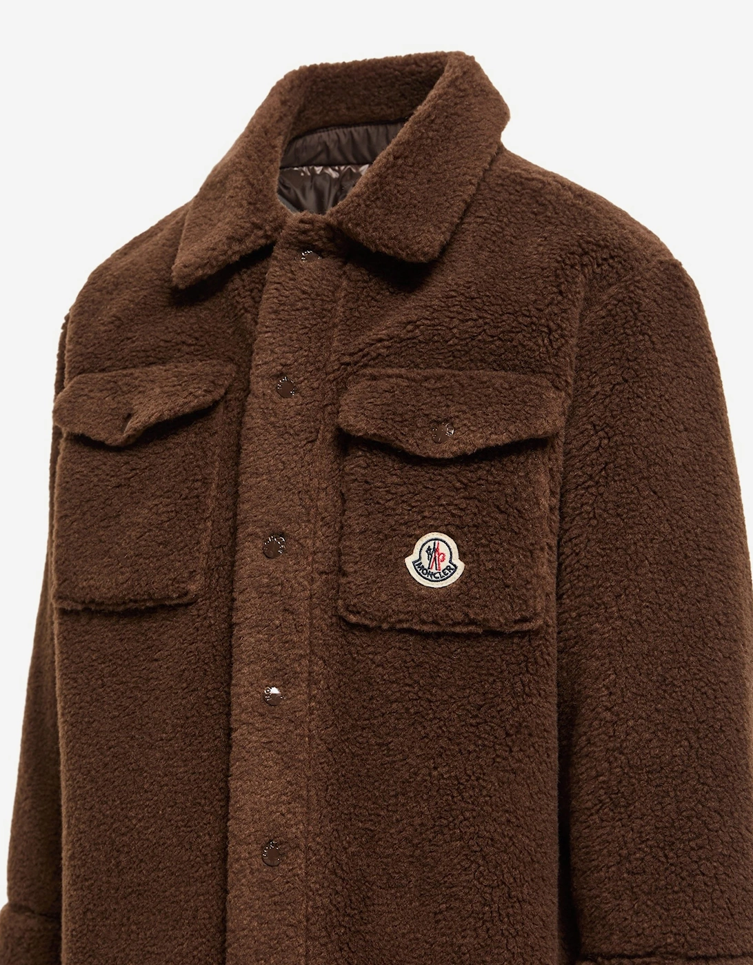 Moncler Enfant Boys Teddy Fleece Overshirt in Brown