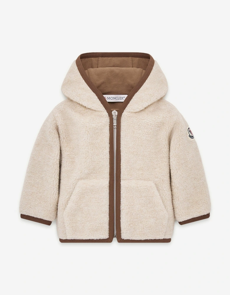 Moncler Enfant Baby Boys Teddy Fleece Zip Up Top in Beige