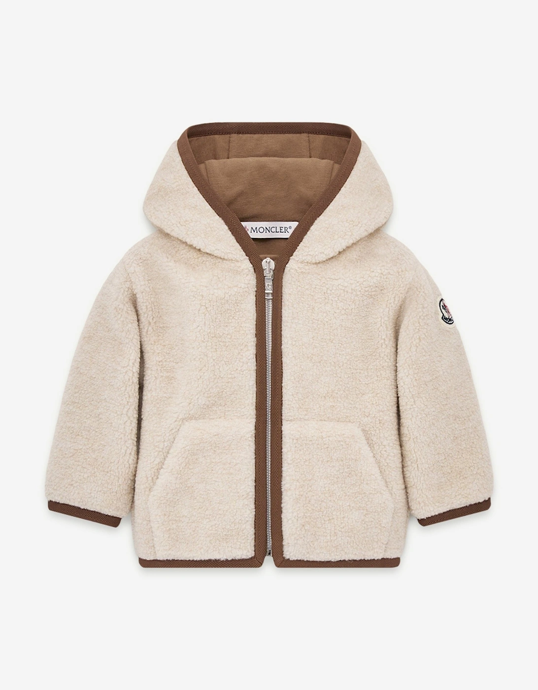 Moncler Enfant Baby Boys Teddy Fleece Zip Up Top in Beige