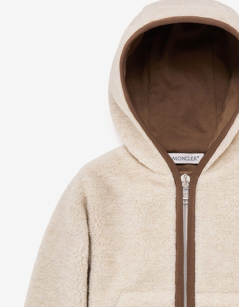 Moncler Enfant Baby Boys Teddy Fleece Zip Up Top in Beige