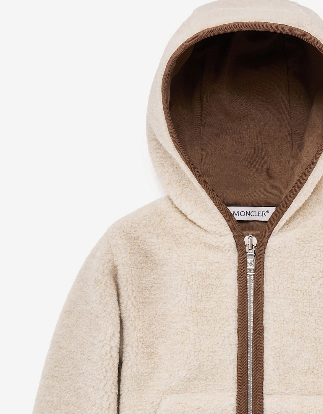 Moncler Enfant Baby Boys Teddy Fleece Zip Up Top in Beige