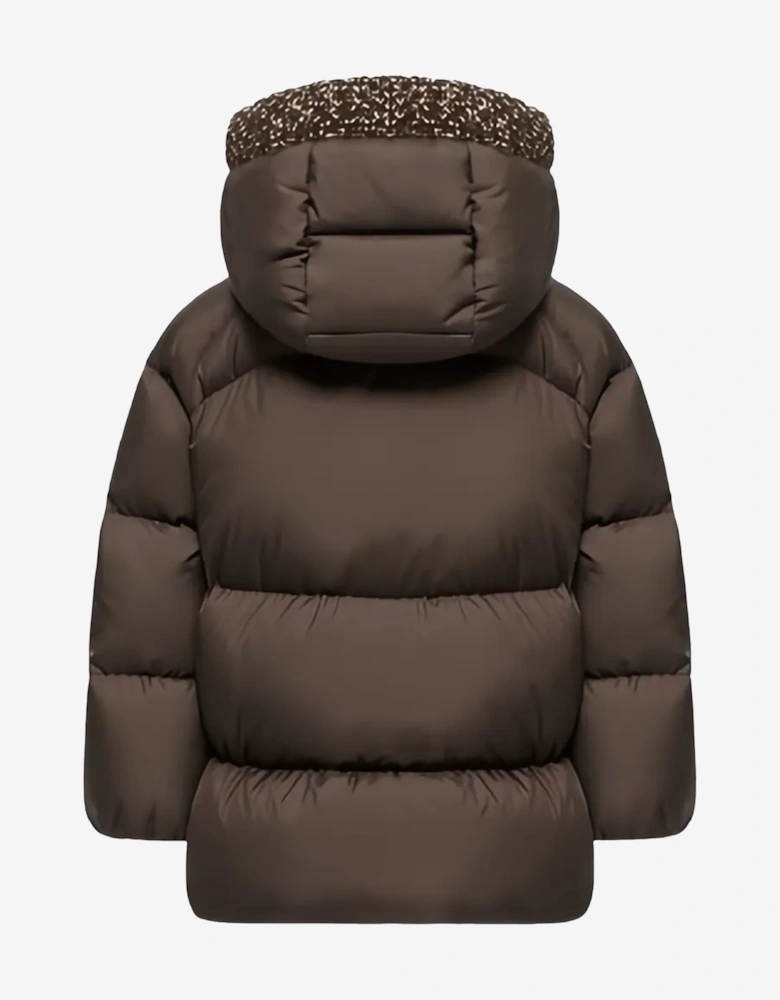 Moncler Enfant Girls Down Padded Duilla Jacket in Brown
