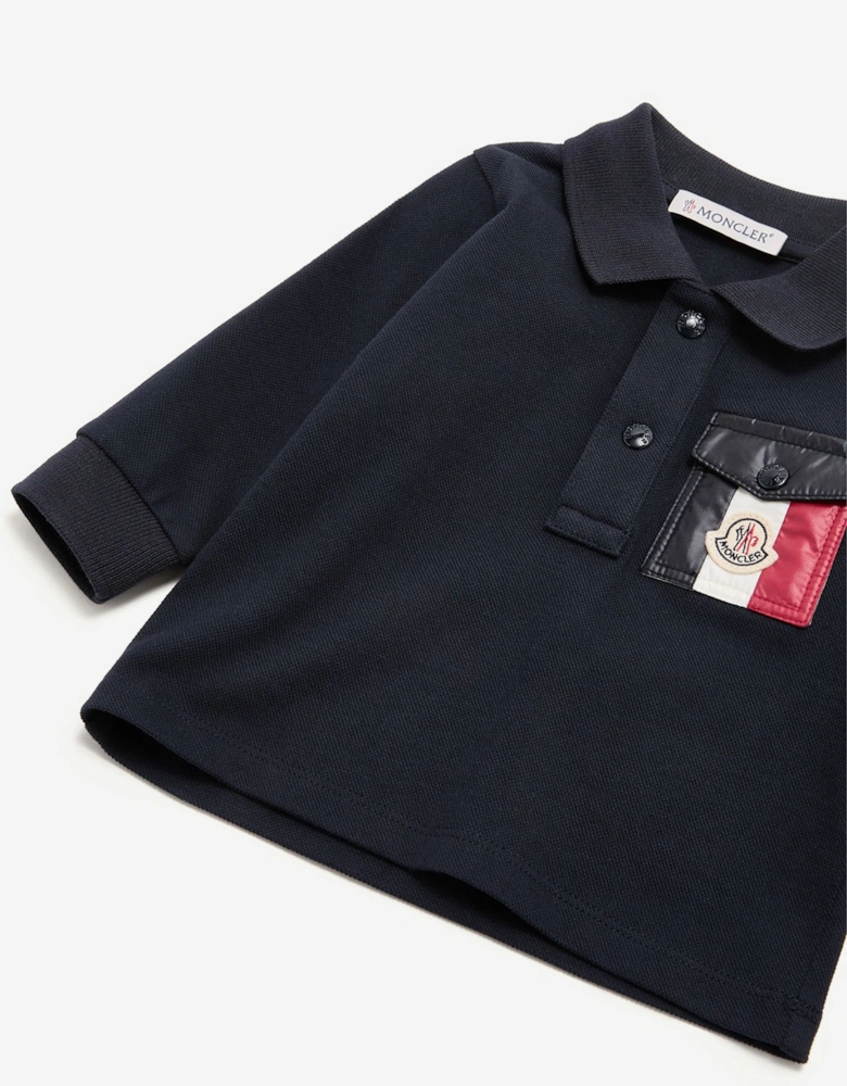 Moncler Enfant Baby Boys Logo Pocket Polo Shirt in Navy