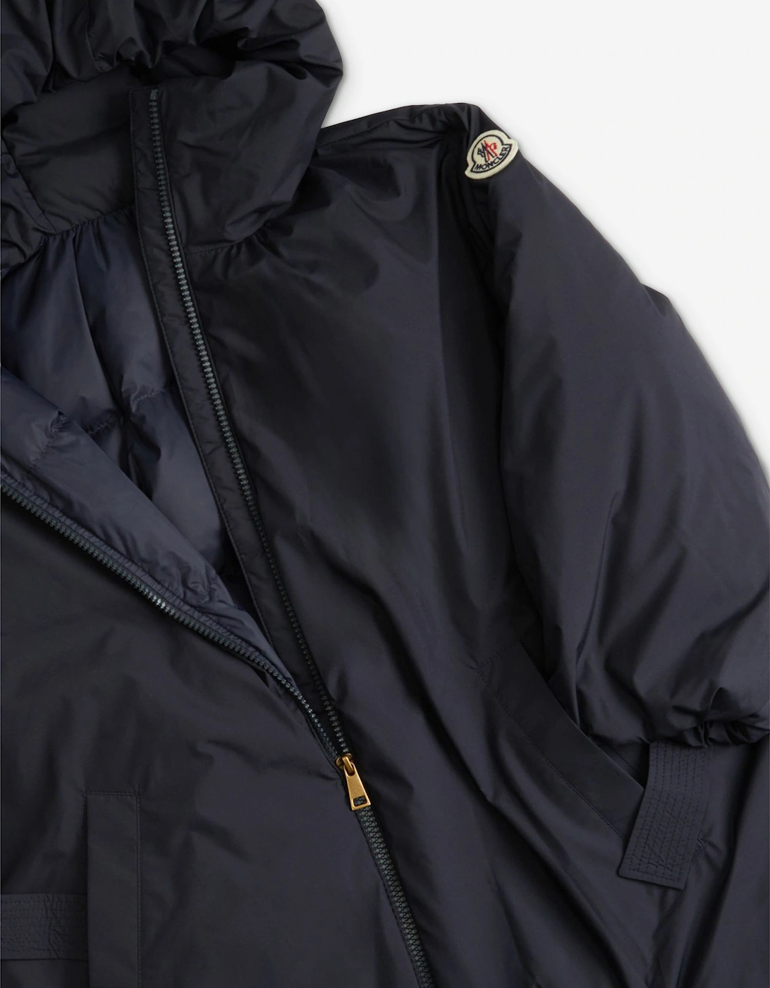 Moncler Enfant Girls Down Padded Seble Long Coat in Navy
