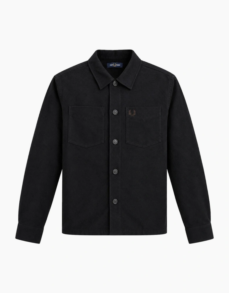 Fred Perry Brushed Twill Overshirt Black