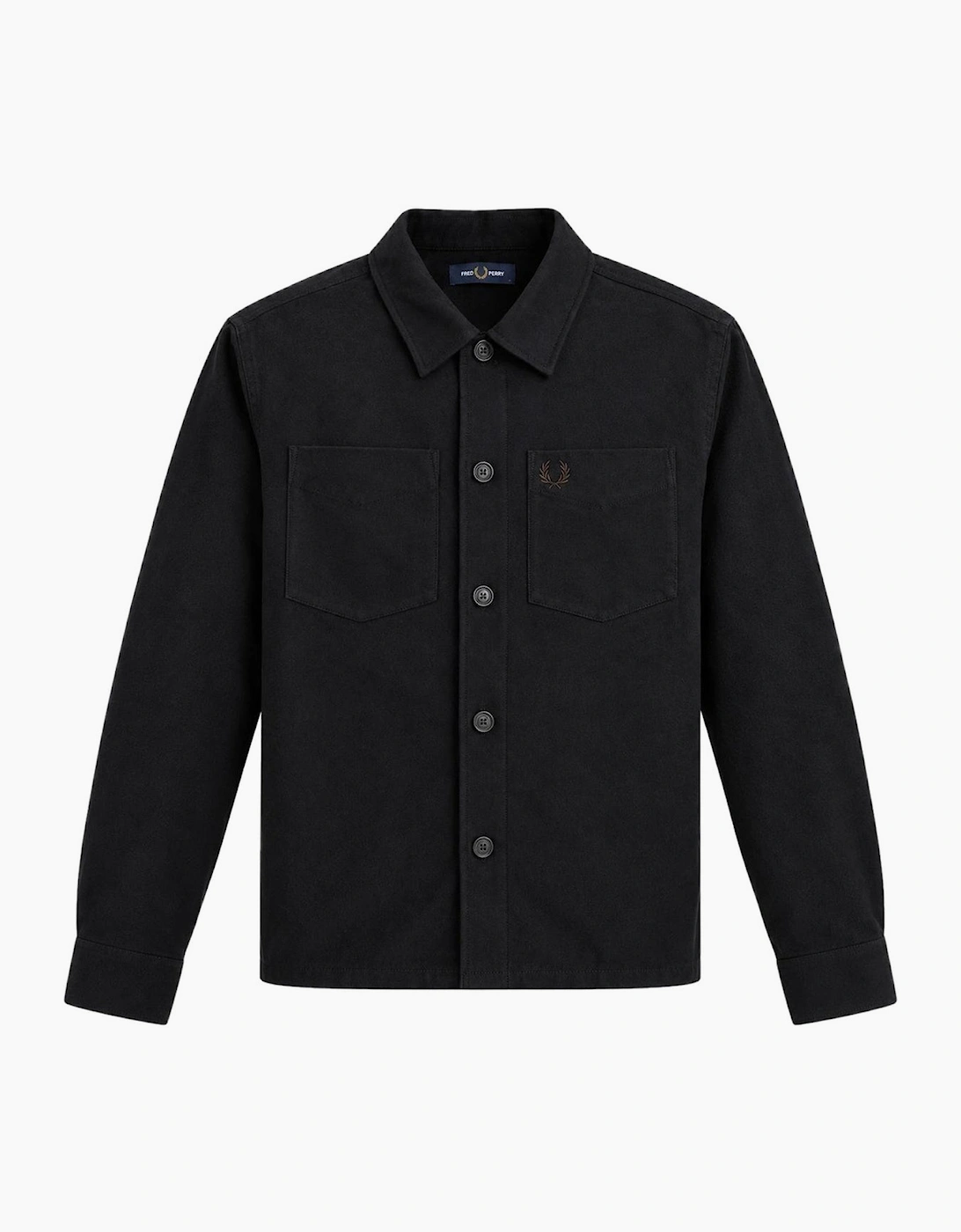 Fred Perry Brushed Twill Overshirt Black