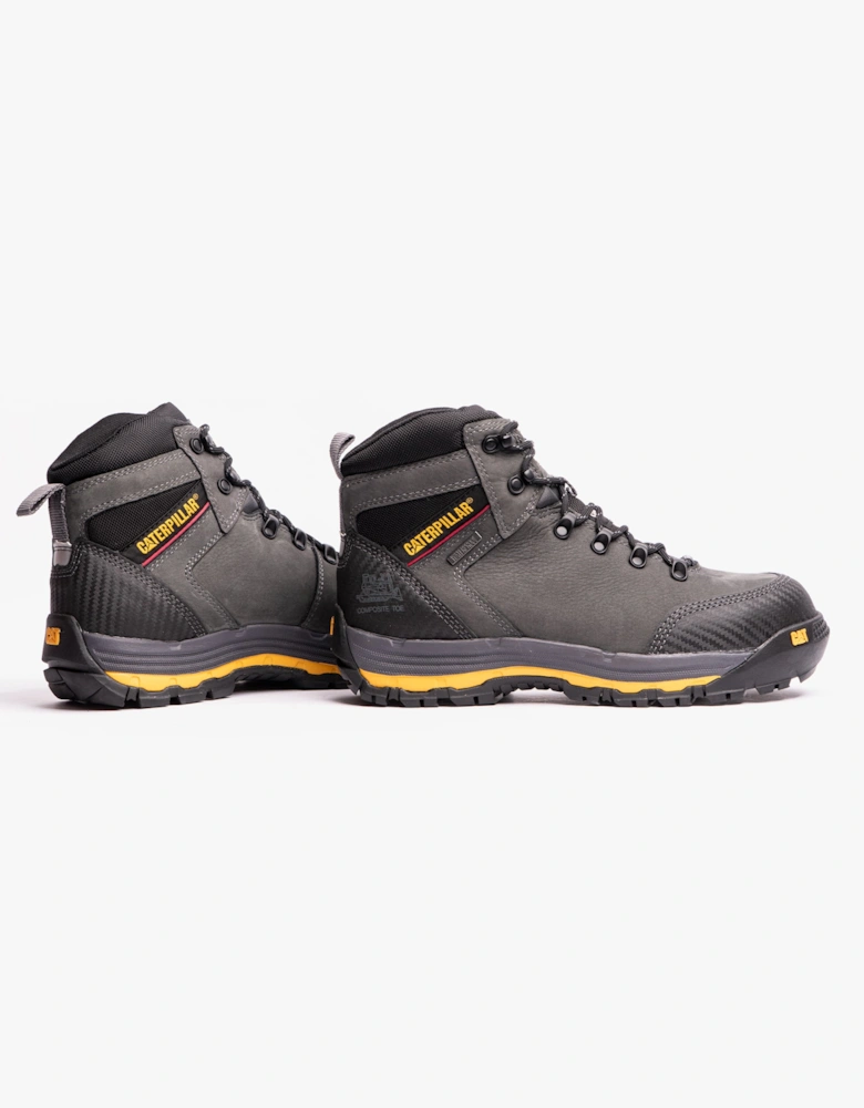 CAT MUNISING Mens Waterproof Composite Toe Safety Boots Grey