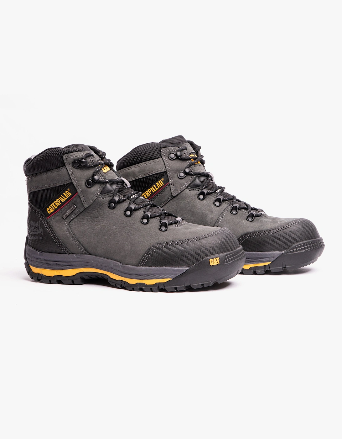 CAT MUNISING Mens Waterproof Composite Toe Safety Boots Grey