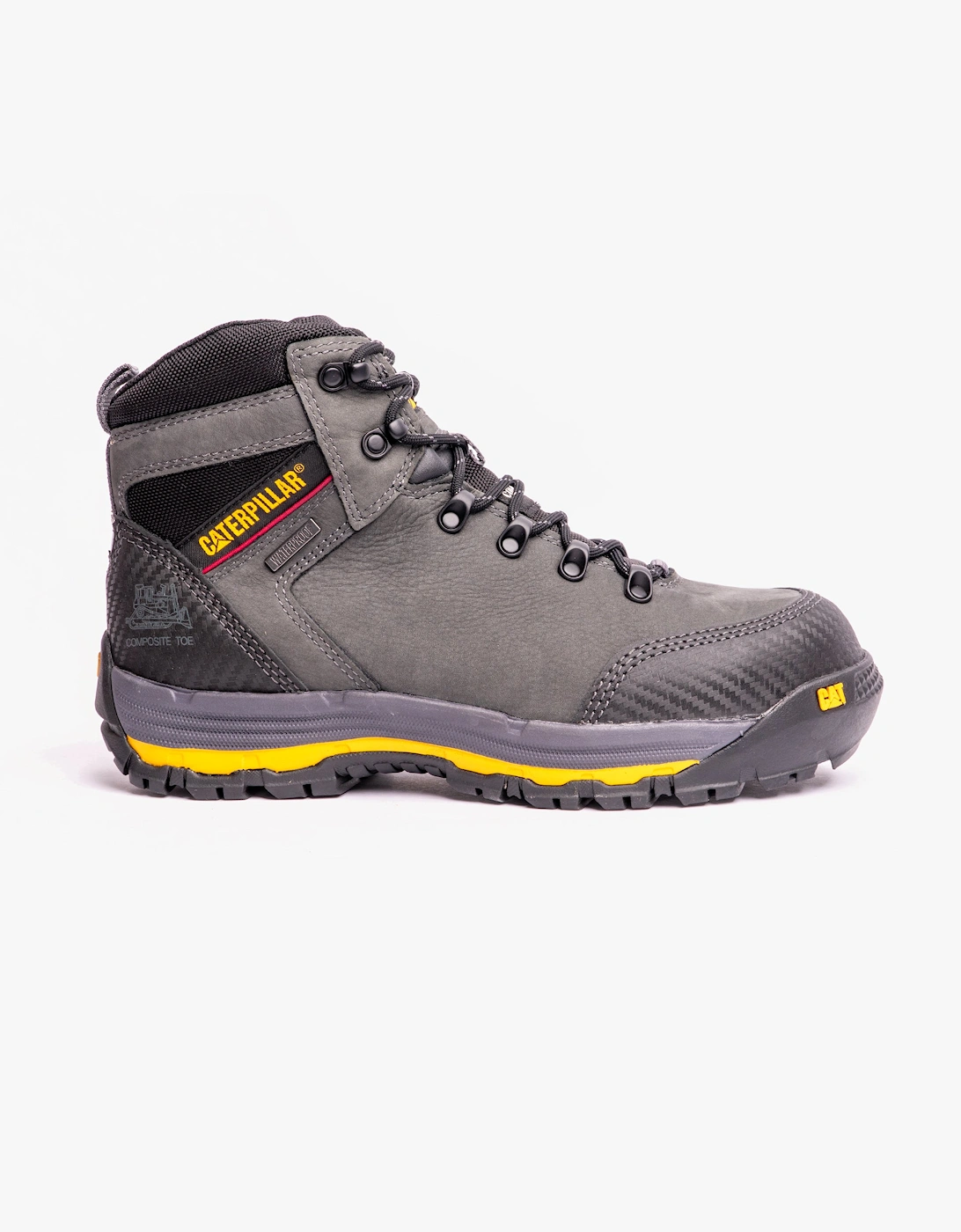 CAT MUNISING Mens Waterproof Composite Toe Safety Boots Grey
