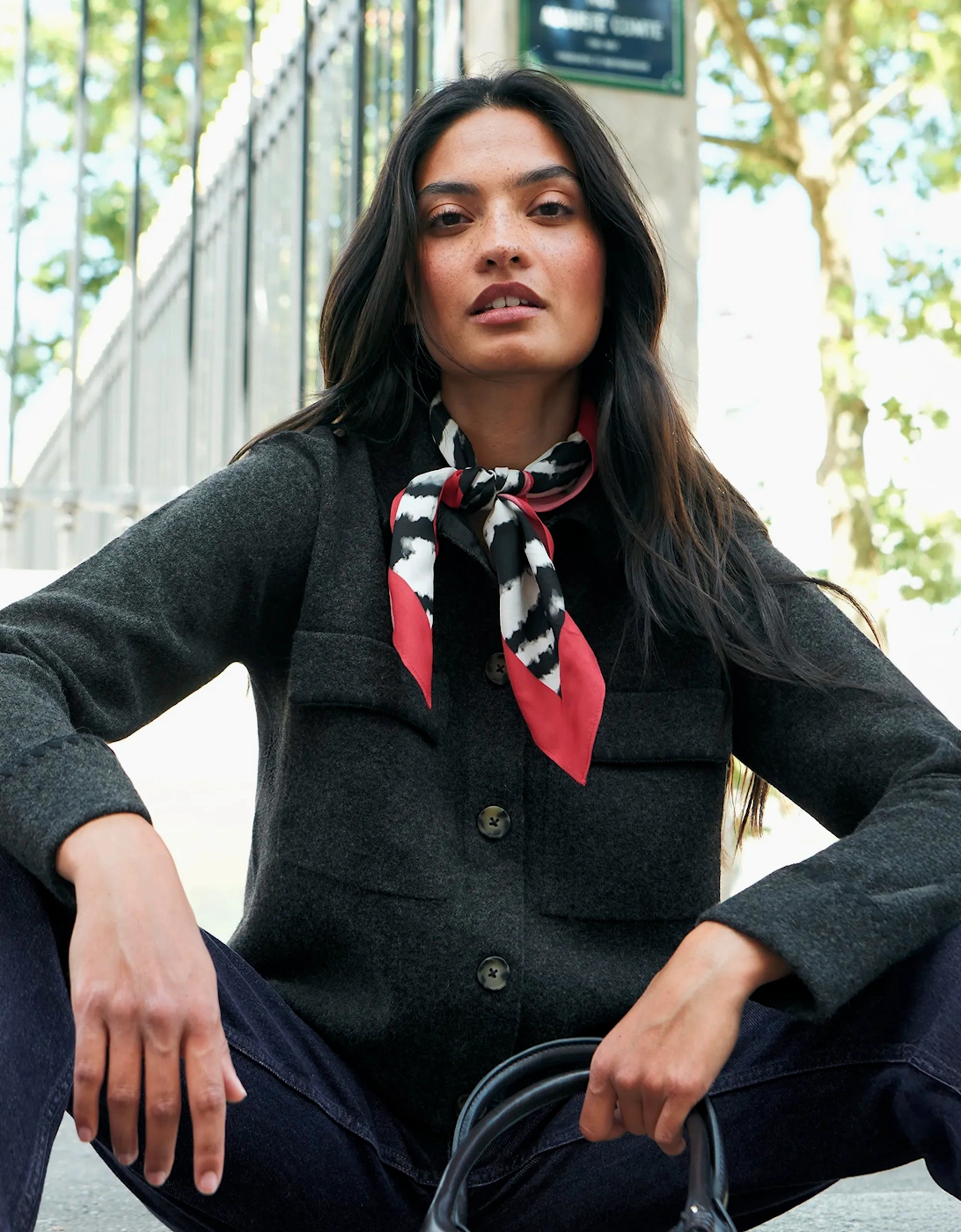 Charcoal Knit Cardigan With Wool