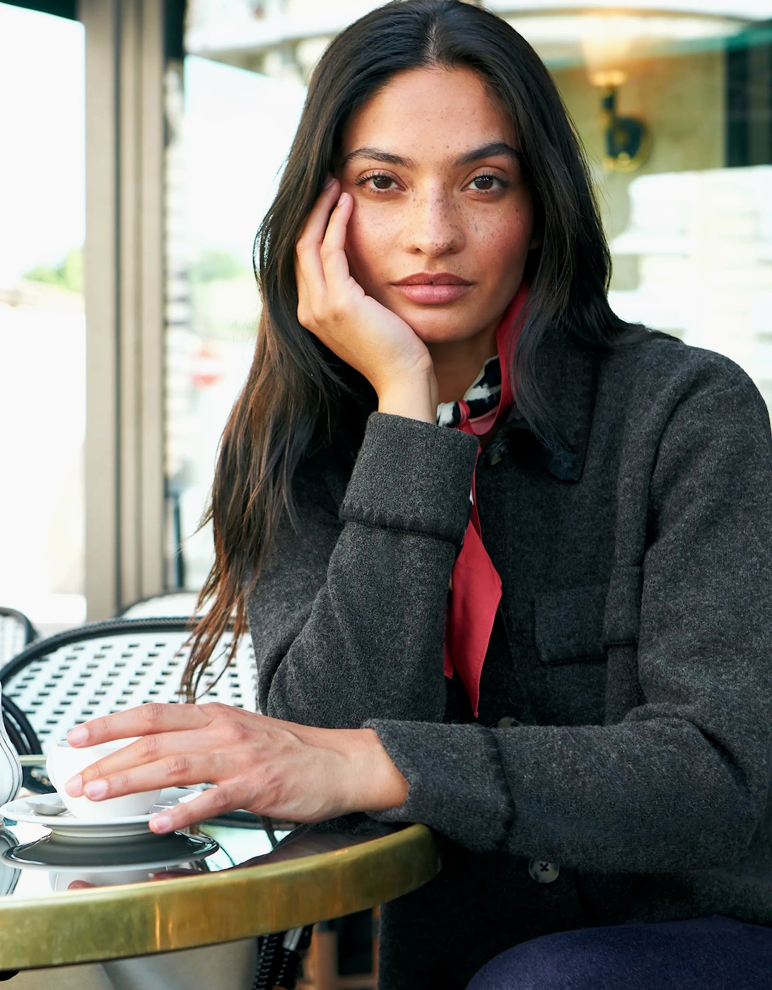 Charcoal Knit Cardigan With Wool
