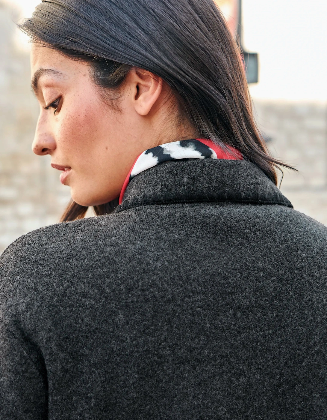 Charcoal Knit Cardigan With Wool