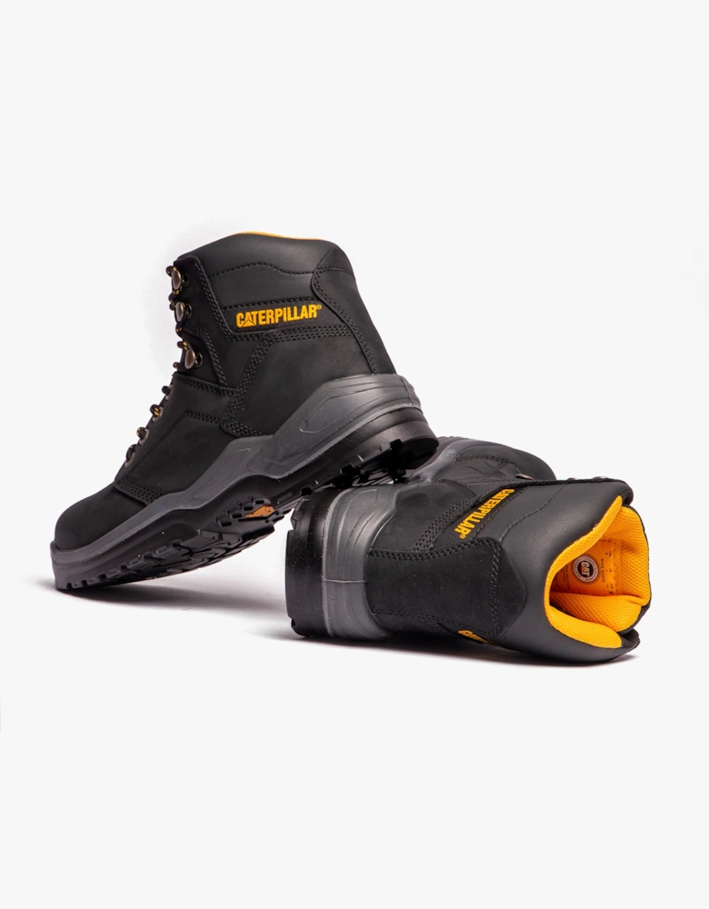 CAT STRIVER Mens Leather Safety Boots Black