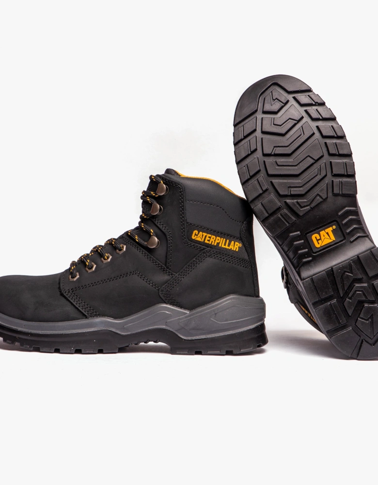 CAT STRIVER Mens Leather Safety Boots Black