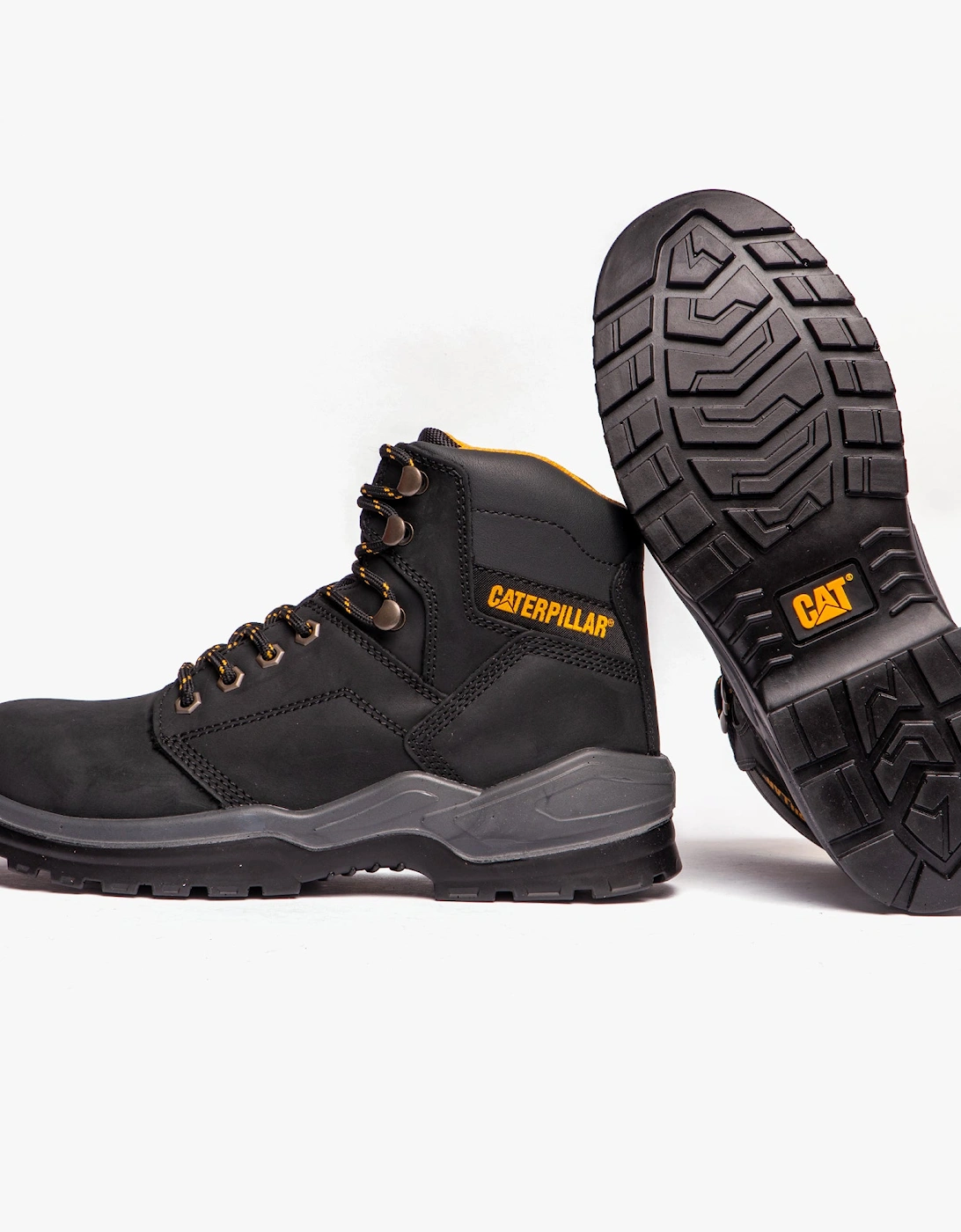 CAT STRIVER Mens Leather Safety Boots Black