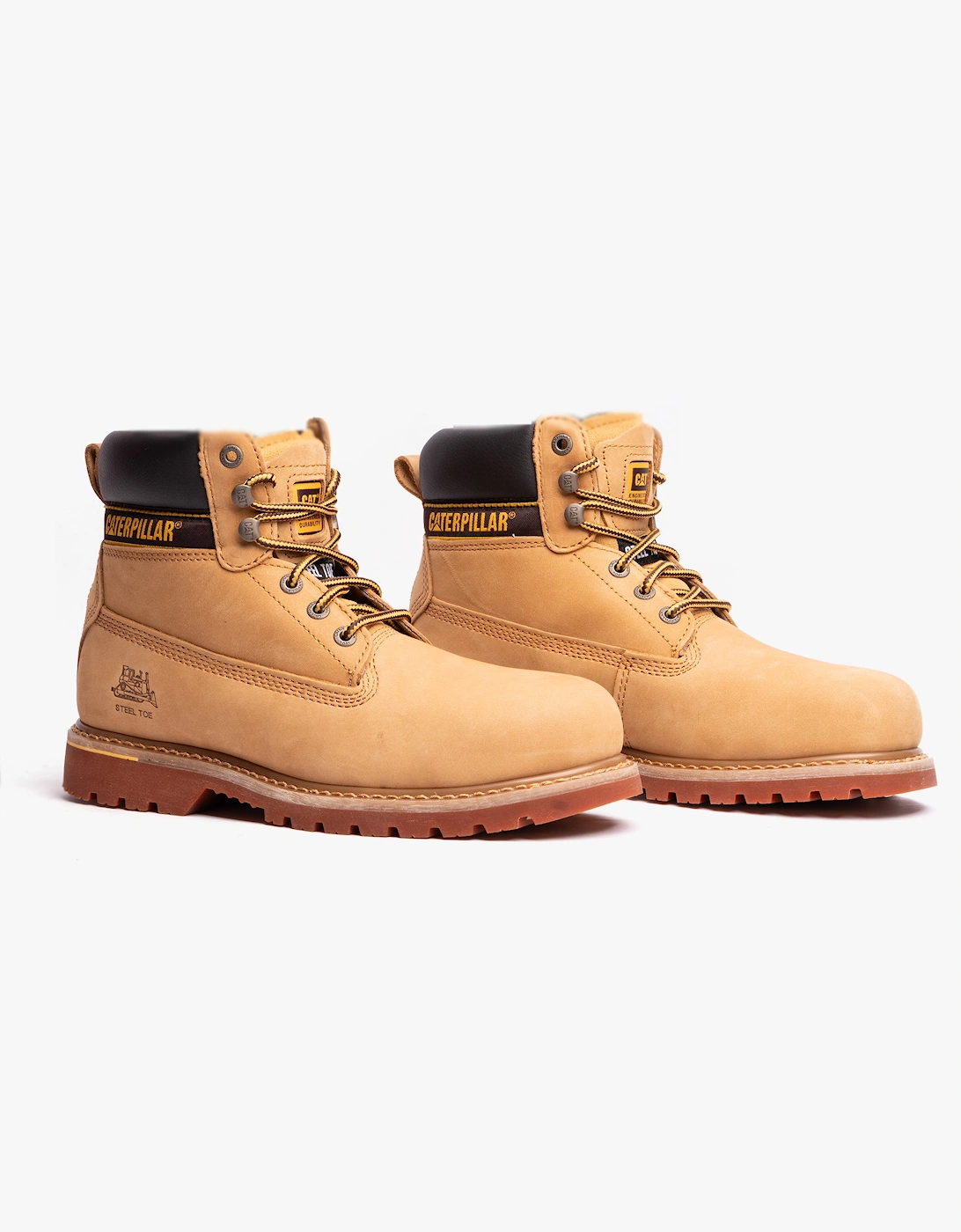 CAT HOLTON SB Mens Nubuck Safety Boots Honey