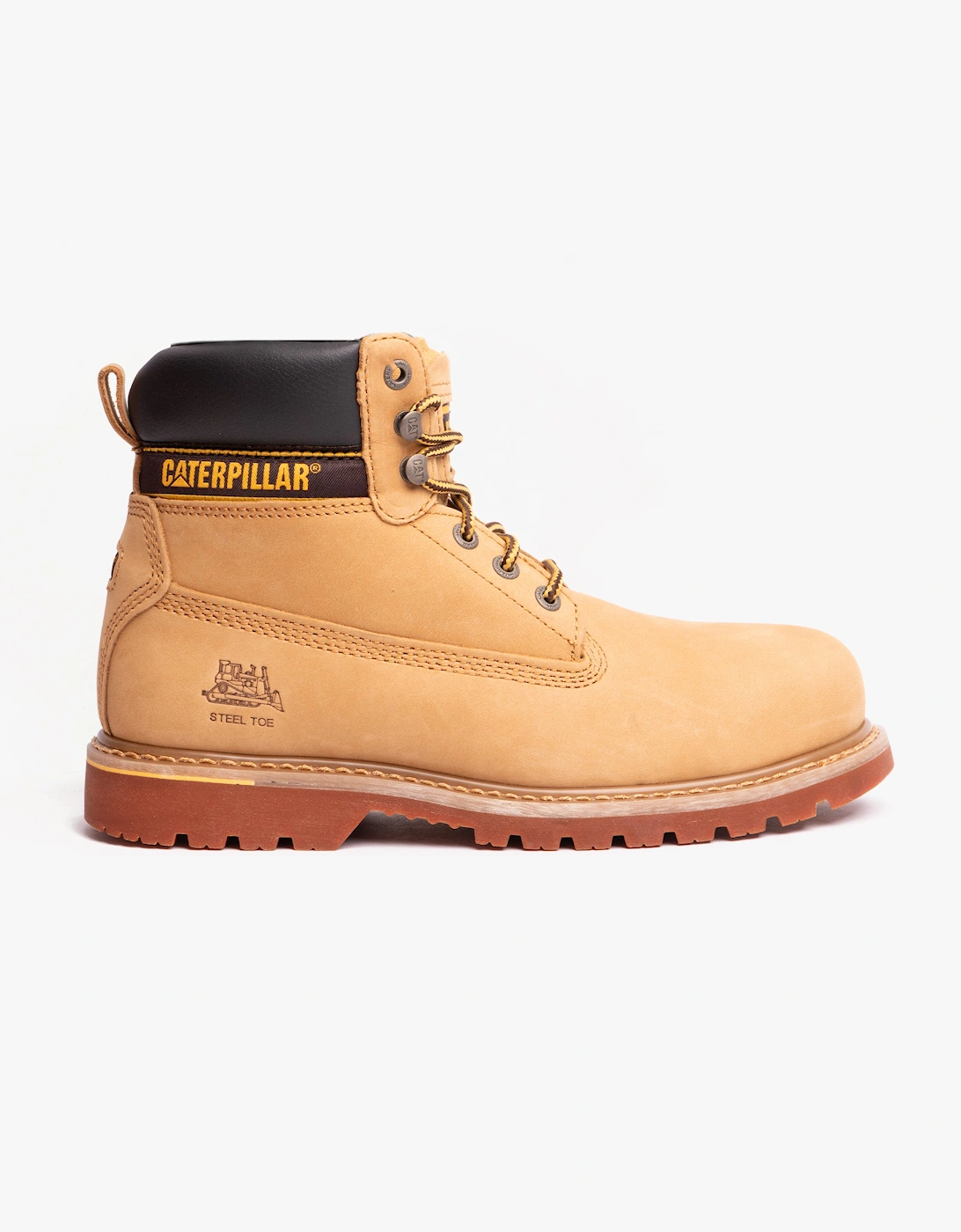 CAT HOLTON SB Mens Nubuck Safety Boots Honey