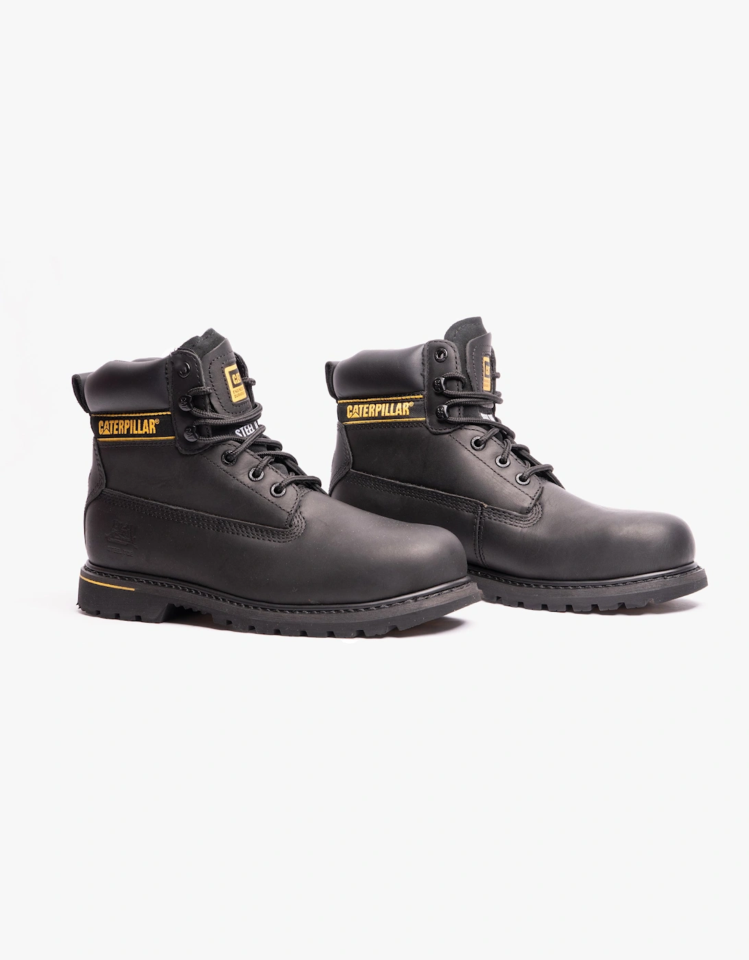 CAT HOLTON S3 Mens Leather Safety Boots Black