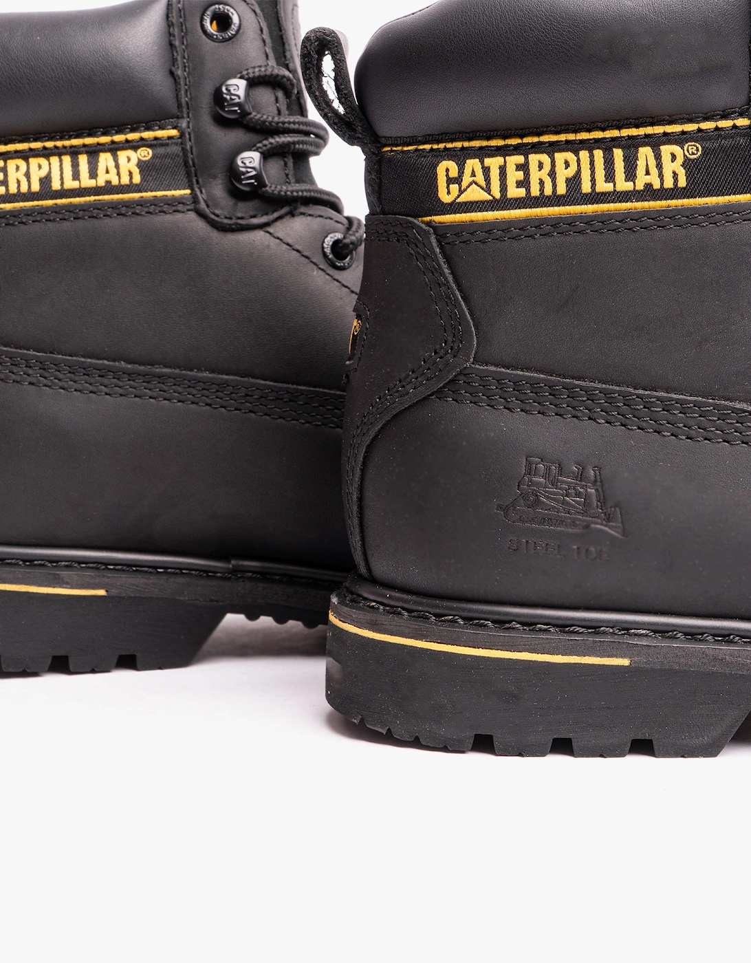 CAT HOLTON S3 Mens Leather Safety Boots Black