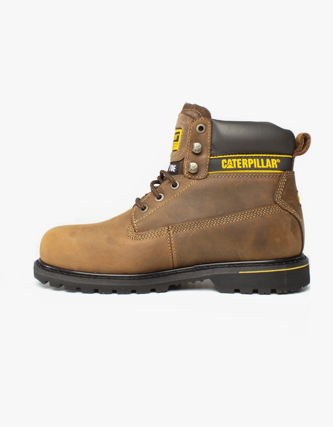 CAT HOLTON S3 Mens Leather Safety Boots Brown