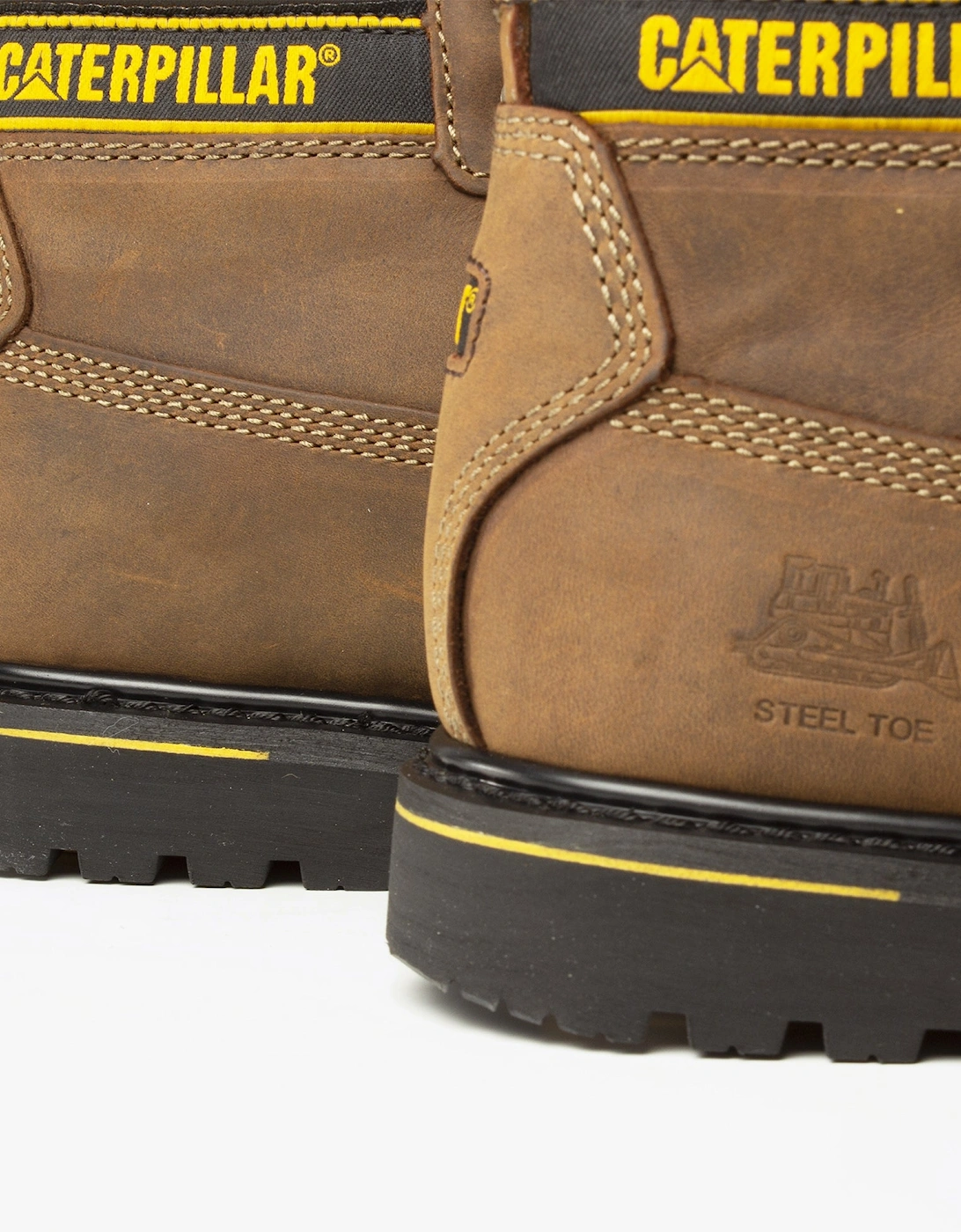 CAT HOLTON S3 Mens Leather Safety Boots Brown