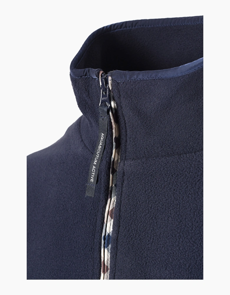 AQUASCUTUM FULL ZIP POLAR FLEECE JACKET NAVY