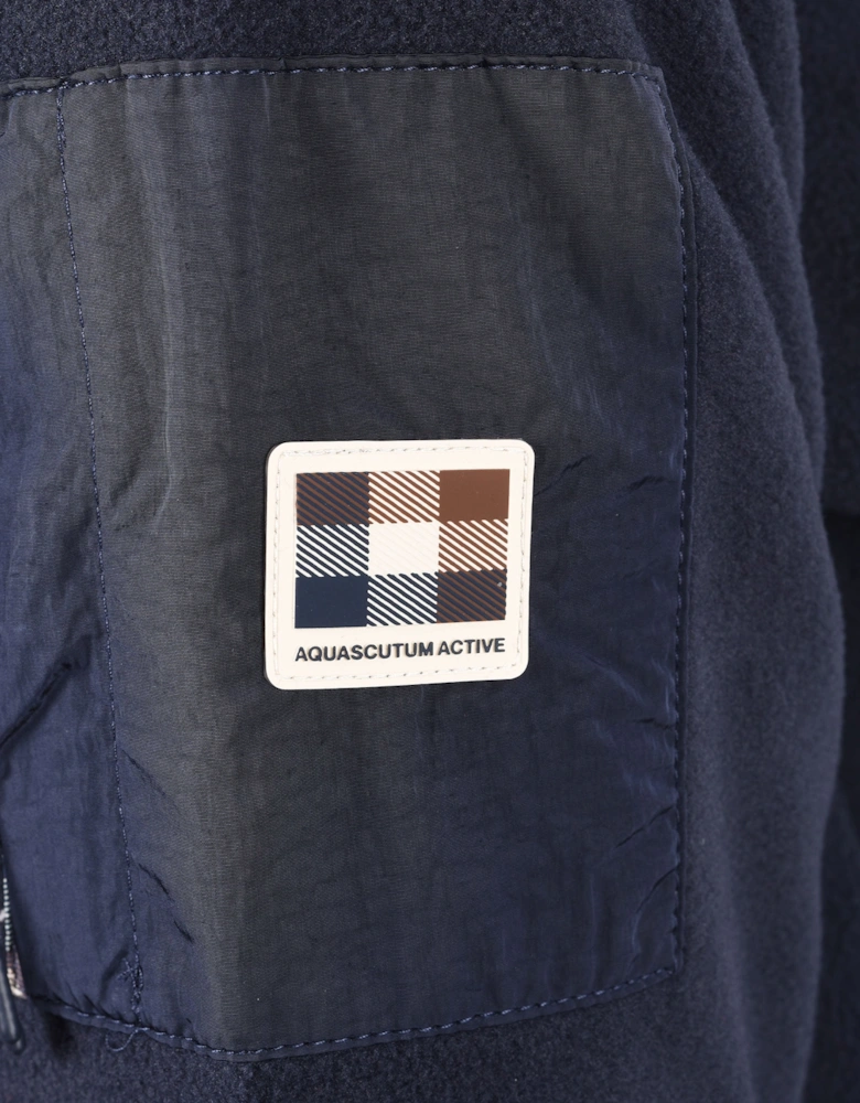 AQUASCUTUM FULL ZIP POLAR FLEECE JACKET NAVY